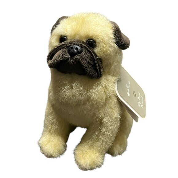 Hallmark My Best Friend Dog Plush Pug Small 7 inch Stuffed Animal Toy NEW - Picture 1 of 9